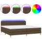 vidaXL Letto a Molle Materasso e LED Marronescuro 200x200cm in Tessuto vidaXL Letto a Molle Materasso e LED Marronescuro 200x200cm in Tessuto