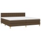 vidaXL Letto a Molle Materasso e LED Marronescuro 200x200cm in Tessuto vidaXL Letto a Molle Materasso e LED Marronescuro 200x200cm in Tessuto
