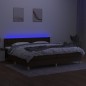 vidaXL Letto a Molle Materasso e LED Marronescuro 200x200cm in Tessuto vidaXL Letto a Molle Materasso e LED Marronescuro 200x200cm in Tessuto