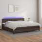 vidaXL Giroletto Molle con Materasso e LED Marrone 200x200 cm vidaXL Giroletto Molle con Materasso e LED Marrone 200x200 cm