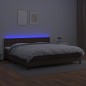 vidaXL Giroletto Molle con Materasso e LED Marrone 200x200 cm vidaXL Giroletto Molle con Materasso e LED Marrone 200x200 cm