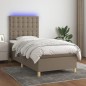 vidaXL Letto a Molle con Materasso e LED Tortora 80x200 cm in Tessuto vidaXL Letto a Molle con Materasso e LED Tortora 80x200 cm in Tessuto