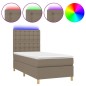 vidaXL Letto a Molle con Materasso e LED Tortora 80x200 cm in Tessuto vidaXL Letto a Molle con Materasso e LED Tortora 80x200 cm in Tessuto