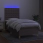 vidaXL Letto a Molle con Materasso e LED Tortora 80x200 cm in Tessuto vidaXL Letto a Molle con Materasso e LED Tortora 80x200 cm in Tessuto