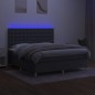 vidaXL Letto a Molle Materasso e LED Grigio Scuro 160x200cm in Tessuto vidaXL Letto a Molle Materasso e LED Grigio Scuro 160x200cm in Tessuto