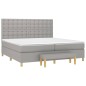 vidaXL Giroletto a Molle con Materasso Grigio Chiaro 200x200cm Tessuto