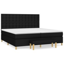 vidaXL Giroletto a Molle con Materasso Nero 200x200 cm in Tessuto