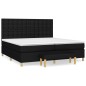 vidaXL Giroletto a Molle con Materasso Nero 200x200 cm in Tessuto