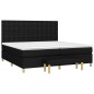 vidaXL Giroletto a Molle con Materasso Nero 200x200 cm in Tessuto