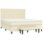 vidaXL Giroletto a Molle con Materasso Crema 180x200 cm in Similpelle