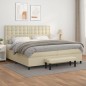 vidaXL Giroletto a Molle con Materasso Crema 200x200 cm in Similpelle