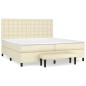 vidaXL Giroletto a Molle con Materasso Crema 200x200 cm in Similpelle