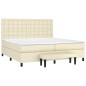 vidaXL Giroletto a Molle con Materasso Crema 200x200 cm in Similpelle