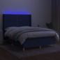 vidaXL Letto a Molle con Materasso e LED Blu 140x190 cm in Tessuto vidaXL Letto a Molle con Materasso e LED Blu 140x190 cm in Tessuto