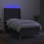 vidaXL Letto a Molle Materasso e LED Grigio Scuro 80x200 cm in Tessuto vidaXL Letto a Molle Materasso e LED Grigio Scuro 80x200 cm in Tessuto