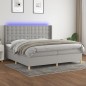 vidaXL Letto a Molle Materasso e LED Grigio Chiaro 200x200 cm Tessuto vidaXL Letto a Molle Materasso e LED Grigio Chiaro 200x200 cm Tessuto