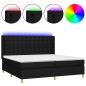 vidaXL Letto a Molle Materasso e LED Nero 200x200cm in Tessuto vidaXL Letto a Molle Materasso e LED Nero 200x200cm in Tessuto
