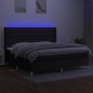 vidaXL Letto a Molle Materasso e LED Nero 200x200cm in Tessuto vidaXL Letto a Molle Materasso e LED Nero 200x200cm in Tessuto