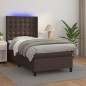 vidaXL Giroletto Molle con Materasso e LED Marrone 90x200cm Similpelle vidaXL Giroletto Molle con Materasso e LED Marrone 90x200cm Similpelle