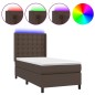 vidaXL Giroletto Molle con Materasso e LED Marrone 90x200cm Similpelle vidaXL Giroletto Molle con Materasso e LED Marrone 90x200cm Similpelle