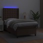 vidaXL Giroletto Molle con Materasso e LED Marrone 90x200cm Similpelle vidaXL Giroletto Molle con Materasso e LED Marrone 90x200cm Similpelle