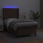 vidaXL Giroletto Molle con Materasso e LED Marrone 100x200 cm vidaXL Giroletto Molle con Materasso e LED Marrone 100x200 cm
