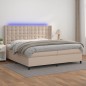 vidaXL Giroletto Molle Materasso e LED Cappuccino 200x200cm Similpelle vidaXL Giroletto Molle Materasso e LED Cappuccino 200x200cm Similpelle