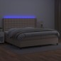 vidaXL Giroletto Molle Materasso e LED Cappuccino 200x200cm Similpelle vidaXL Giroletto Molle Materasso e LED Cappuccino 200x200cm Similpelle