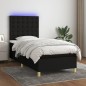 vidaXL Letto a Molle con Materasso e LED Nero 80x200 cm in Tessuto vidaXL Letto a Molle con Materasso e LED Nero 80x200 cm in Tessuto