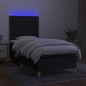 vidaXL Letto a Molle con Materasso e LED Nero 80x200 cm in Tessuto vidaXL Letto a Molle con Materasso e LED Nero 80x200 cm in Tessuto
