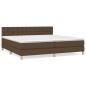 vidaXL Giroletto a Molle con Materasso Marrone Scuro 200x200cm Tessuto