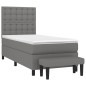 vidaXL Giroletto a Molle con Materasso Grigio Scuro 100x200 cm Tessuto