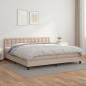 vidaXL Giroletto a Molle con Materasso Cappuccino 200x200cm Similpelle