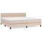 vidaXL Giroletto a Molle con Materasso Cappuccino 200x200cm Similpelle