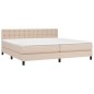 vidaXL Giroletto a Molle con Materasso Cappuccino 200x200cm Similpelle