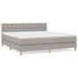vidaXL Giroletto a Molle con Materasso Grigio Chiaro160x200 cm Tessuto