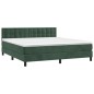 vidaXL Giroletto a Molle con Materasso Verde Scuro 180x200 cm Velluto