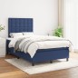 vidaXL Giroletto a Molle con Materasso Blu 120x200 cm in Tessuto