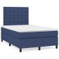 vidaXL Giroletto a Molle con Materasso Blu 120x200 cm in Tessuto