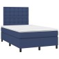 vidaXL Giroletto a Molle con Materasso Blu 120x200 cm in Tessuto