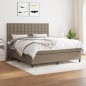 vidaXL Giroletto a Molle con Materasso Tortora 160x200 cm in Tessuto