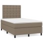 vidaXL Giroletto a Molle con Materasso Tortora 120x200 cm in Tessuto