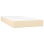 vidaXL Giroletto a Molle con Materasso Crema 90x200 cm inTessuto