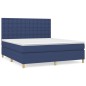 vidaXL Giroletto a Molle con Materasso Blu 160x200 cm in Tessuto