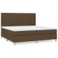 vidaXL Giroletto a Molle con Materasso Marrone Scuro 200x200cm Tessuto