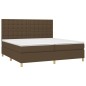 vidaXL Giroletto a Molle con Materasso Marrone Scuro 200x200cm Tessuto