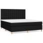 vidaXL Giroletto a Molle con Materasso Nero 160x200 cm in Tessuto
