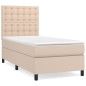 vidaXL Giroletto a Molle con Materasso Cappuccino 90x200 cm Similpelle