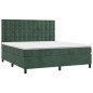vidaXL Giroletto a Molle con Materasso Verde Scuro 180x200 cm Velluto