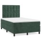 vidaXL Giroletto a Molle con Materasso Verde Scuro 120x200 cm Velluto